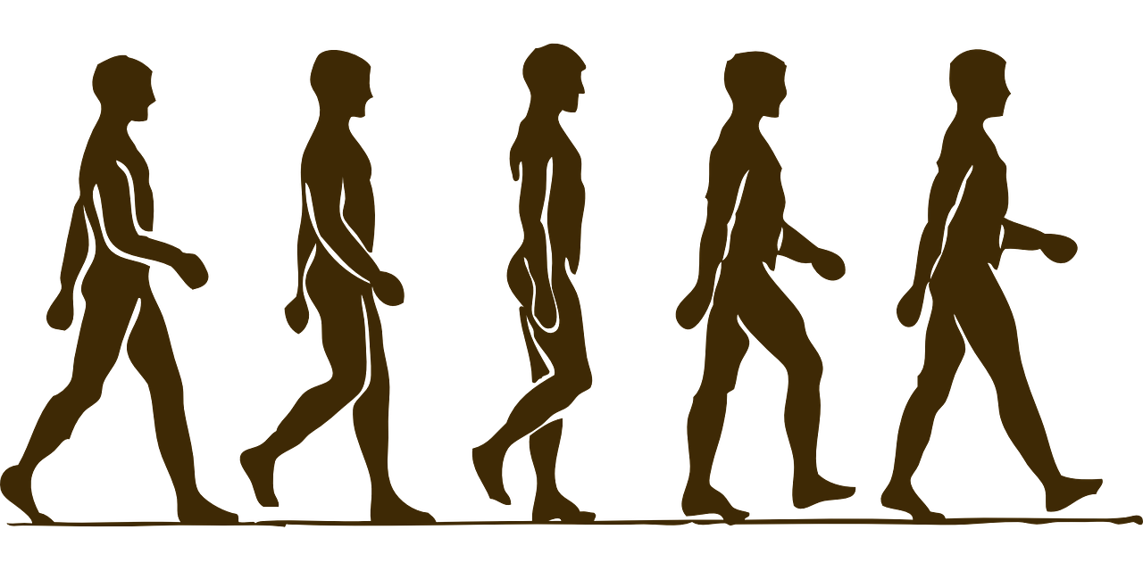 歩く男性のシルエット