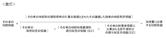 取得費加算の計算式